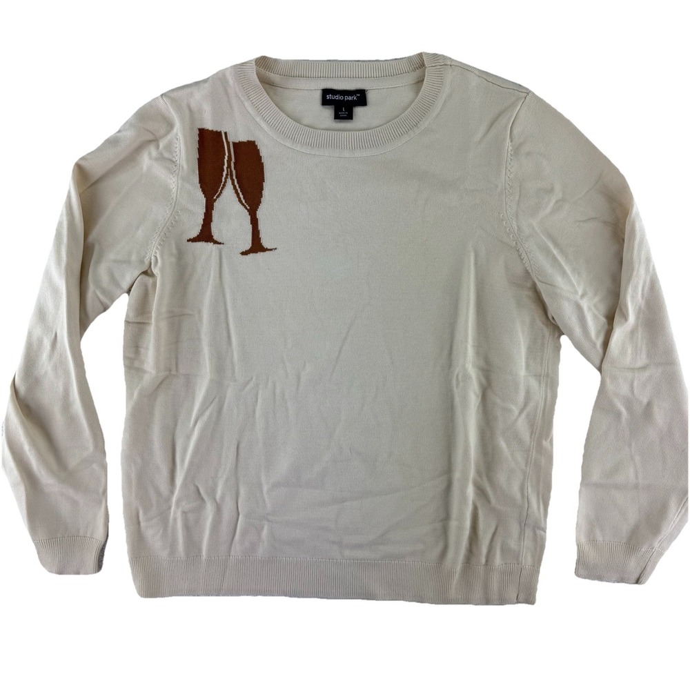 Studio Park x Alberti Popaj Champagne Icon Sweater Size Large Creme